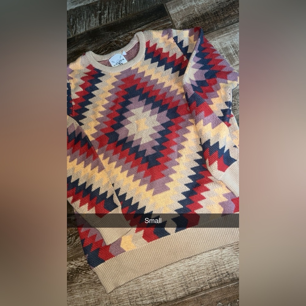 Geometric Patterned Sweater - Multicolor
